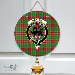 Scottish Baxter Modern Clan Tartan Door Sign - Crest Classic Scottish Plaid Tartan Plaid