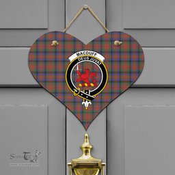 Scottish MacDuff Hunting Modern Clan Tartan Door Sign - Crest Classic Scottish Plaid Tartan Plaid