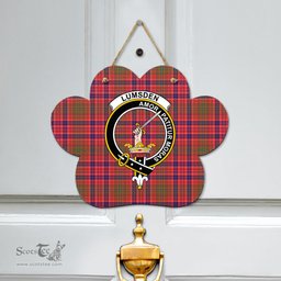 Scottish Lumsden Modern Clan Tartan Door Sign - Crest Classic Scottish Plaid Tartan Plaid