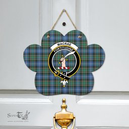 Scottish MacRae Hunting Ancient Clan Tartan Door Sign - Crest Classic Scottish Plaid Tartan Plaid