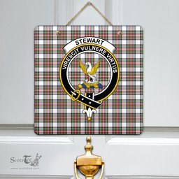 Scottish Stewart Dress Modern Clan Tartan Door Sign - Crest Classic Scottish Plaid Tartan Plaid