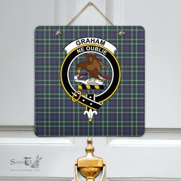 Scottish Graham of Montrose Modern Clan Tartan Door Sign - Crest Classic Scottish Plaid Tartan Plaid