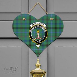 Scottish Henderson Ancient Clan Tartan Door Sign - Crest Classic Scottish Plaid Tartan Plaid