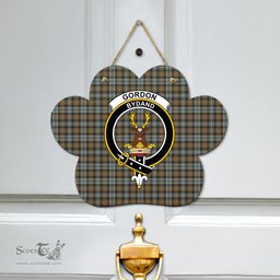 Scottish Gordon Weathered Clan Tartan Door Sign - Crest Classic Scottish Plaid Tartan Plaid