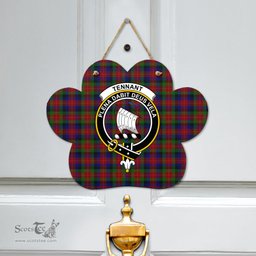 Scottish Tennant Clan Tartan Door Sign - Crest Classic Scottish Plaid Tartan Plaid