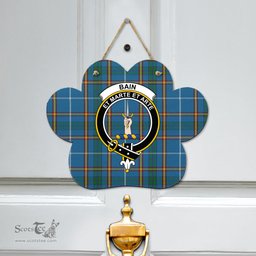 Scottish Bain Clan Tartan Door Sign - Crest Classic Scottish Plaid Tartan Plaid