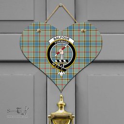 Scottish Balfour Blue Clan Tartan Door Sign - Crest Classic Scottish Plaid Tartan Plaid