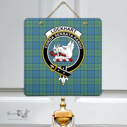 Scottish Lockhart Clan Tartan Door Sign - Crest Classic Scottish Plaid Tartan Plaid