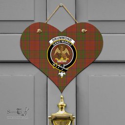 Scottish Drummond Clan Clan Tartan Door Sign - Crest Classic Scottish Plaid Tartan Plaid