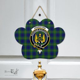 Scottish Johnston Modern Clan Tartan Door Sign - Crest Classic Scottish Plaid Tartan Plaid