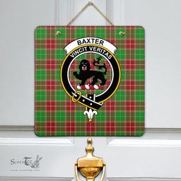 Scottish Baxter Modern Clan Tartan Door Sign - Crest Classic Scottish Plaid Tartan Plaid