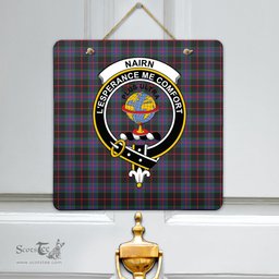 Scottish Nairn Clan Tartan Door Sign - Crest Classic Scottish Plaid Tartan Plaid