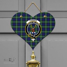 Scottish Forbes Modern Clan Tartan Door Sign - Crest Classic Scottish Plaid Tartan Plaid