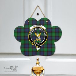 Scottish Stewart Old Modern Clan Tartan Door Sign - Crest Classic Scottish Plaid Tartan Plaid