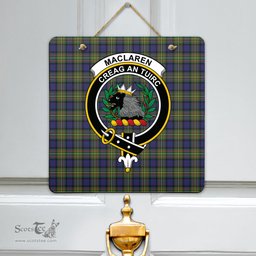 Scottish MacLaren Modern Clan Tartan Door Sign - Crest Classic Scottish Plaid Tartan Plaid