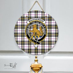 Scottish MacPherson Dress Modern Clan Tartan Door Sign - Crest Classic Scottish Plaid Tartan Plaid