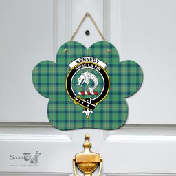 Scottish Kennedy Ancient Clan Tartan Door Sign - Crest Classic Scottish Plaid Tartan Plaid