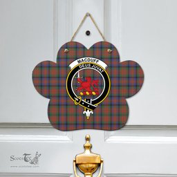 Scottish MacDuff Hunting Modern Clan Tartan Door Sign - Crest Classic Scottish Plaid Tartan Plaid