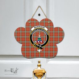 Scottish Morrison Red Ancient Clan Tartan Door Sign - Crest Classic Scottish Plaid Tartan Plaid