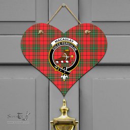 Scottish MacAulay Modern Clan Tartan Door Sign - Crest Classic Scottish Plaid Tartan Plaid