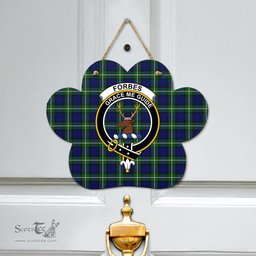 Scottish Forbes Modern Clan Tartan Door Sign - Crest Classic Scottish Plaid Tartan Plaid
