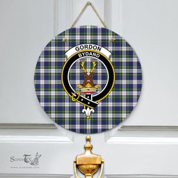 Scottish Gordon Dress Modern Clan Tartan Door Sign - Crest Classic Scottish Plaid Tartan Plaid