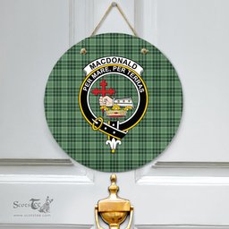 Scottish MacDonald Lord of the Isles Hunting Clan Tartan Door Sign - Crest Classic Scottish Plaid Tartan Plaid
