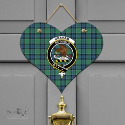 Scottish Graham of Menteith Ancient Clan Tartan Door Sign - Crest Classic Scottish Plaid Tartan Plaid