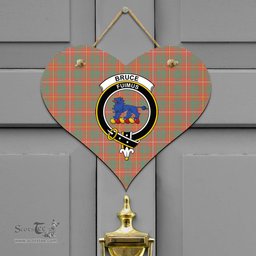 Scottish Bruce Ancient Clan Tartan Door Sign - Crest Classic Scottish Plaid Tartan Plaid