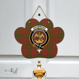 Scottish Drummond Clan Clan Tartan Door Sign - Crest Classic Scottish Plaid Tartan Plaid