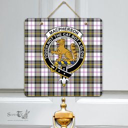 Scottish MacPherson Dress Modern Clan Tartan Door Sign - Crest Classic Scottish Plaid Tartan Plaid