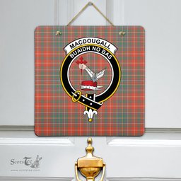 Scottish MacDougall Ancient Clan Tartan Door Sign - Crest Classic Scottish Plaid Tartan Plaid