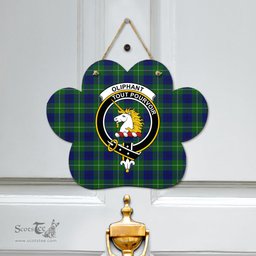 Scottish Oliphant Modern Clan Tartan Door Sign - Crest Classic Scottish Plaid Tartan Plaid