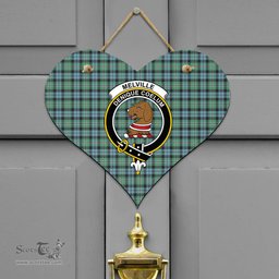 Scottish Melville Clan Tartan Door Sign - Crest Classic Scottish Plaid Tartan Plaid
