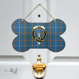 Scottish Bain Clan Tartan Door Sign - Crest Classic Scottish Plaid Tartan Plaid