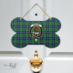 Scottish Graham of Menteith Modern Clan Tartan Door Sign - Crest Classic Scottish Plaid Tartan Plaid