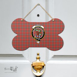 Scottish Fraser Weathered Clan Tartan Door Sign - Crest Classic Scottish Plaid Tartan Plaid
