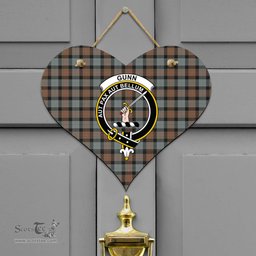 Scottish Gunn Weathered Clan Tartan Door Sign - Crest Classic Scottish Plaid Tartan Plaid