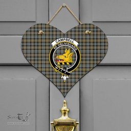Scottish Campbell Argyll Weathered Clan Tartan Door Sign - Crest Classic Scottish Plaid Tartan Plaid