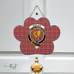 Scottish Sinclair Modern Clan Tartan Door Sign - Crest Classic Scottish Plaid Tartan Plaid