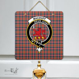 Scottish MacDuff Ancient Clan Tartan Door Sign - Crest Classic Scottish Plaid Tartan Plaid