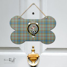 Scottish Balfour Blue Clan Tartan Door Sign - Crest Classic Scottish Plaid Tartan Plaid