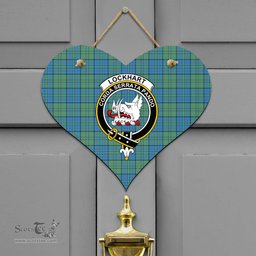 Scottish Lockhart Clan Tartan Door Sign - Crest Classic Scottish Plaid Tartan Plaid