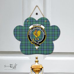 Scottish Sinclair Hunting Ancient Clan Tartan Door Sign - Crest Classic Scottish Plaid Tartan Plaid