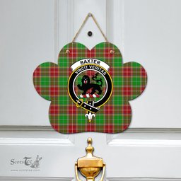 Scottish Baxter Modern Clan Tartan Door Sign - Crest Classic Scottish Plaid Tartan Plaid
