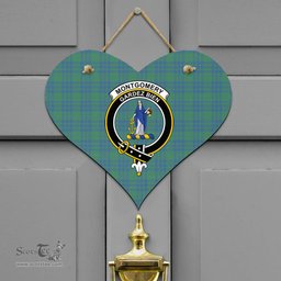 Scottish Montgomery Ancient Clan Tartan Door Sign - Crest Classic Scottish Plaid Tartan Plaid