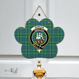 Scottish Duncan Ancient Clan Tartan Door Sign - Crest Classic Scottish Plaid Tartan Plaid