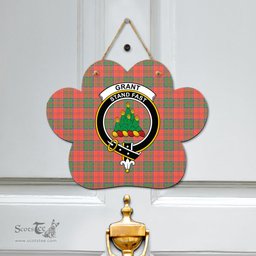 Scottish Grant Ancient Clan Tartan Door Sign - Crest Classic Scottish Plaid Tartan Plaid