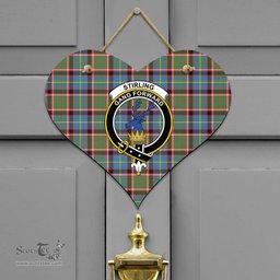 Scottish Stirling Bannockburn District Clan Tartan Door Sign - Crest Classic Scottish Plaid Tartan Plaid