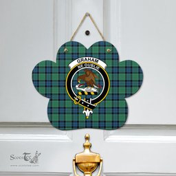Scottish Graham of Menteith Ancient Clan Tartan Door Sign - Crest Classic Scottish Plaid Tartan Plaid
